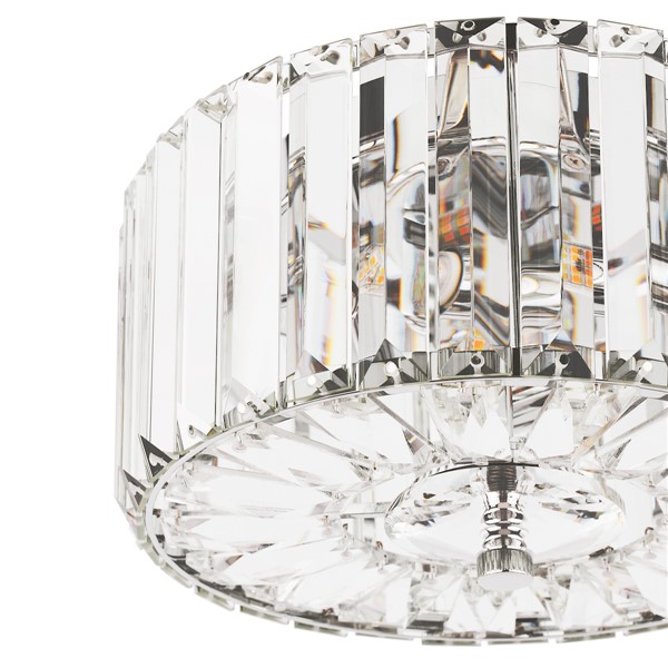 (image for) Laura Ashley Fernhurst 3 Light Flush Crystal and Polished Chrome